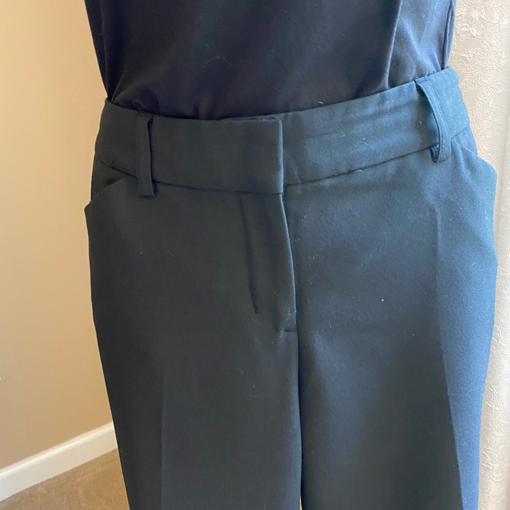 Express editor black wide leg dress pants.  Size 8R - Picture 2 of 6